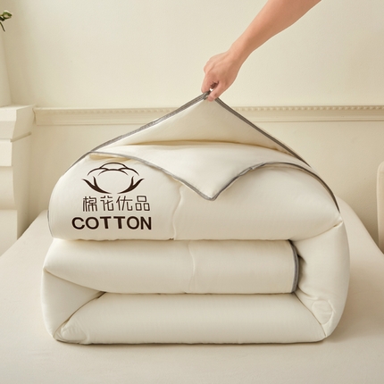 91家纺网 家纺一手货源 找家纺 兴邦家纺 2026新款被子冬被子母被子母被 米白色