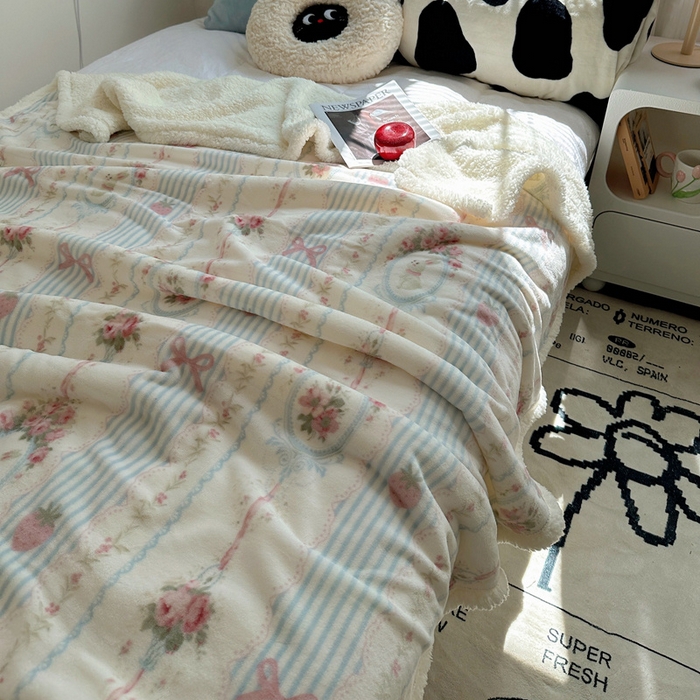 91家纺网 家纺一手货源 找家纺 萝莉家纺 2024秋冬新款多功能加厚牛奶绒羊羔绒多功能毛毯 苏茉