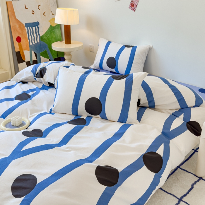 91家纺网 家纺一手货源 找家纺 感遇家纺 2024新款全棉印花四件套 普鲁士