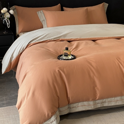 91家纺网 家纺一手货源 找家纺 （总）更细腻全棉长绒棉磨毛四件套不掉毛纯棉刺绣磨毛四件套高端礼盒装--兰町系列