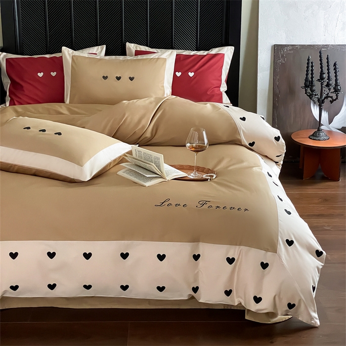 91家纺网 家纺一手货源 找家纺 西西家居 2024新款100支澳棉四件套-星语 星语-卡其