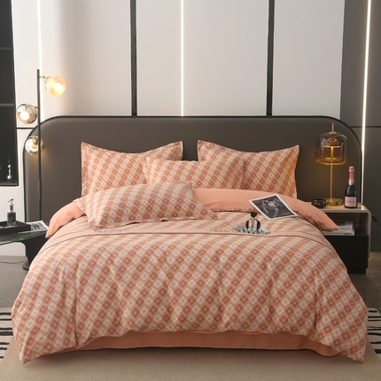 91家纺网 家纺一手货源 找家纺 大吉 2025新款加厚活性喷气磨毛棉四件套被套床单床笠学生单人三件套 梵克雅