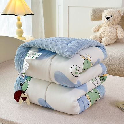 91家纺网 家纺一手货源 找家纺 益多眠2024新款儿童豆豆被春秋被大豆被绒被芯冬被加厚被芯卡通被芯针织棉被子
