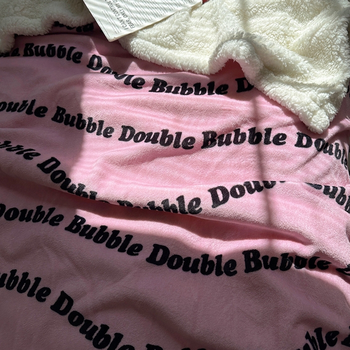 91家纺网 家纺一手货源 找家纺 萝莉家纺 2024秋冬新款多功能加厚牛奶绒羊羔绒多功能毛毯 快乐字母