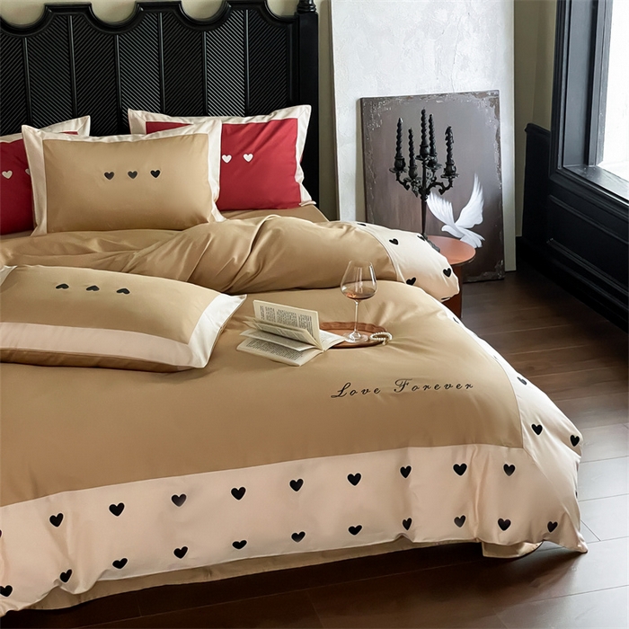 91家纺网 家纺一手货源 找家纺 西西家居 2024新款100支澳棉四件套-星语 星语-卡其