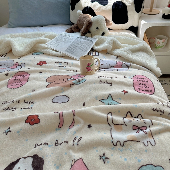 91家纺网 家纺一手货源 找家纺 萝莉家纺 2024秋冬新款多功能加厚牛奶绒羊羔绒多功能毛毯 梦幻乐园