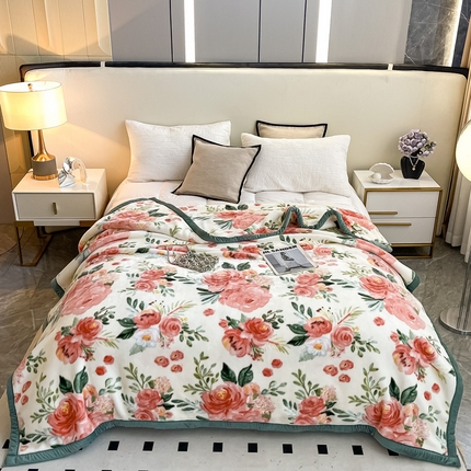 91家纺网 家纺一手货源 找家纺 （总）法莱妮毛毯 2025新款A类双层加厚拉舍尔天丝超柔云毯