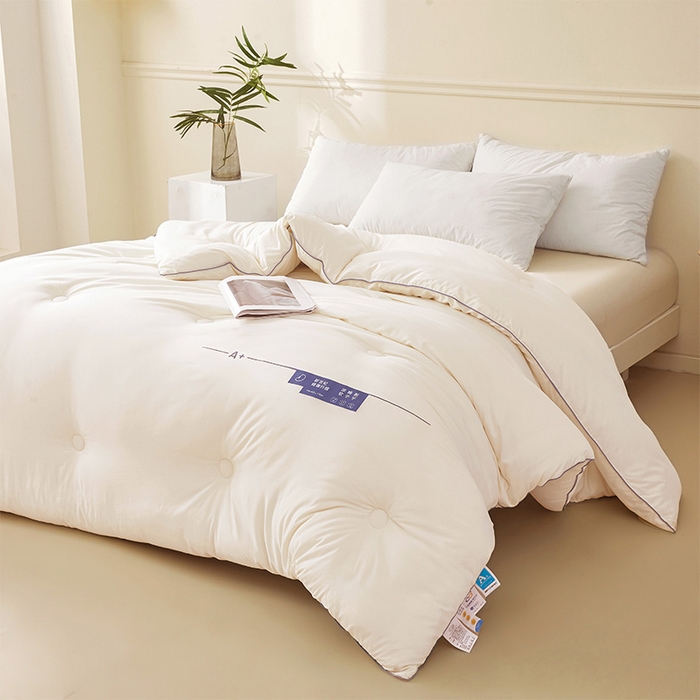 91家纺网 家纺一手货源 找家纺 荔禾家居 2024新款A类深睡眠系列大豆被子被芯 云峰白