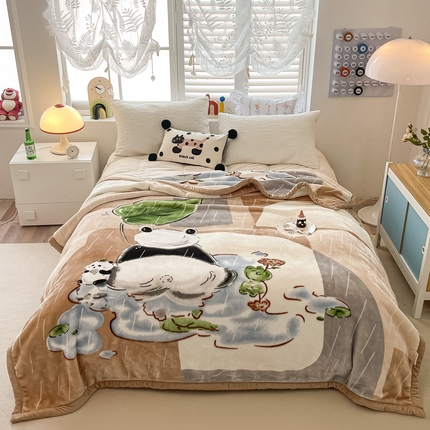 91家纺网 家纺一手货源 找家纺 （总）法莱妮毛毯 2025新款A类双层加厚拉舍尔天丝超柔云毯