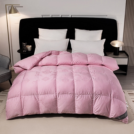 91家纺网 家纺一手货源 找家纺 （总）明羽羽绒 2024新款全棉100s95白鹅绒被鸭绒被双层大提花羽绒被子被芯冬被羽绒被