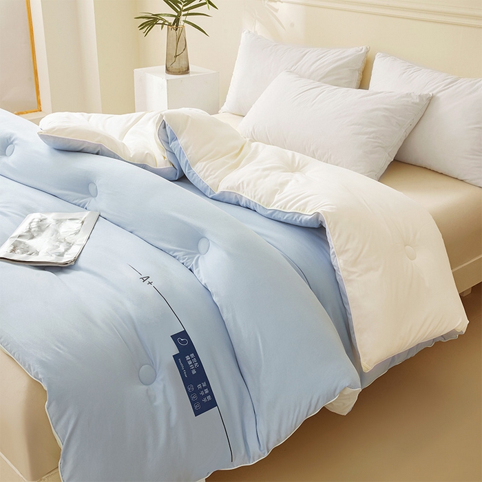 91家纺网 家纺一手货源 找家纺 荔禾家居 2024新款A类深睡眠系列大豆被子被芯 碧落蓝