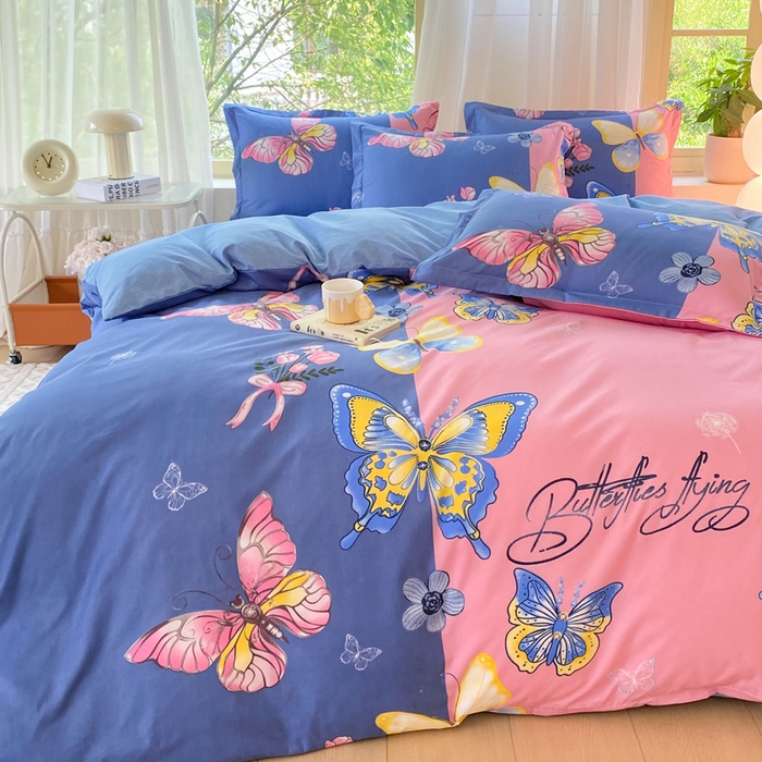 91家纺网 家纺一手货源 找家纺 2025新款植物羊绒大板磨毛活性印花四件套暮雨江南