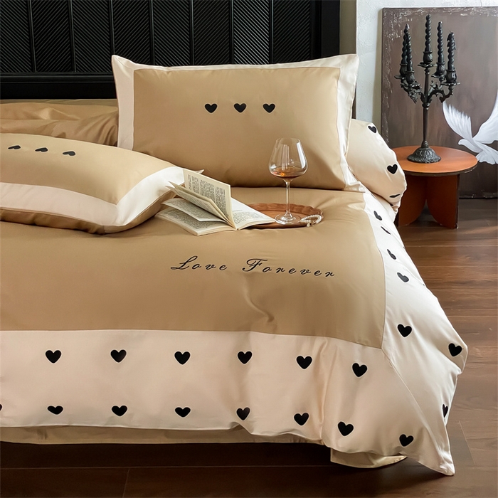 91家纺网 家纺一手货源 找家纺 西西家居 2024新款100支澳棉四件套-星语 星语-卡其