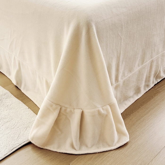 91家纺网 家纺一手货源 找家纺 琪琪阁家纺 2024新款牛奶绒泡泡绒单被套 奶油白