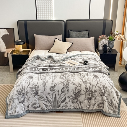 91家纺网 家纺一手货源 找家纺 （总）法莱妮毛毯 2025新款A类双层加厚拉舍尔天丝超柔云毯