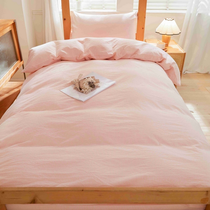 91家纺网 家纺一手货源 找家纺 棉小二 2024新款全棉水洗棉学生宿舍三四件套 米条-粉