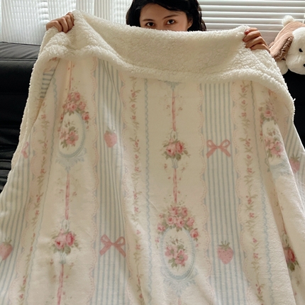 萝莉家纺 2024秋冬新款多功能加厚牛奶绒羊羔绒多功能毛毯 苏茉