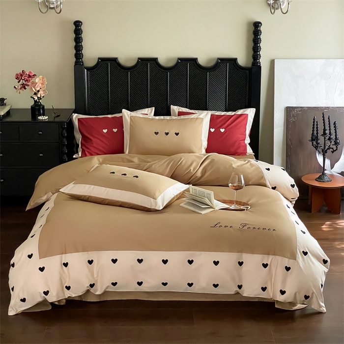 91家纺网 家纺一手货源 找家纺 西西家居 2024新款100支澳棉四件套-星语 星语-卡其