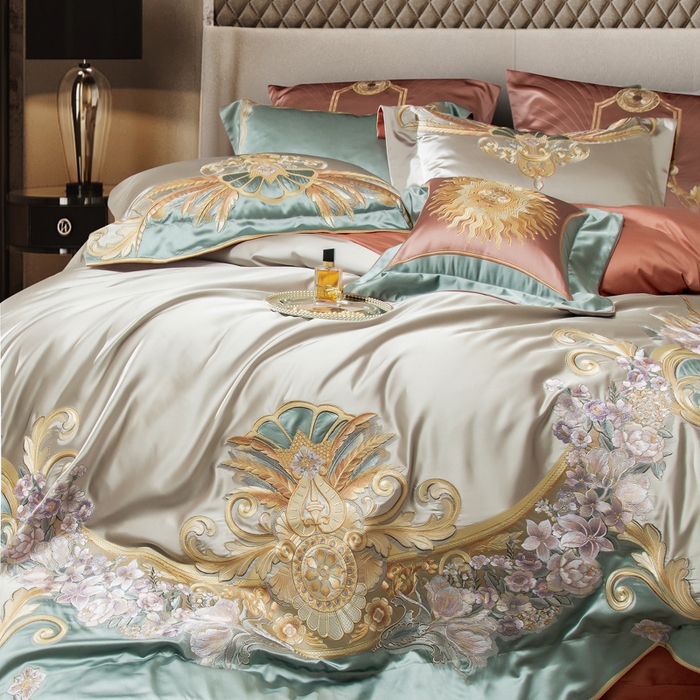 91家纺网 家纺一手货源 找家纺 （总）至爱今生 2024新款100支全棉色织提花长绒棉四件套-阿波罗之光