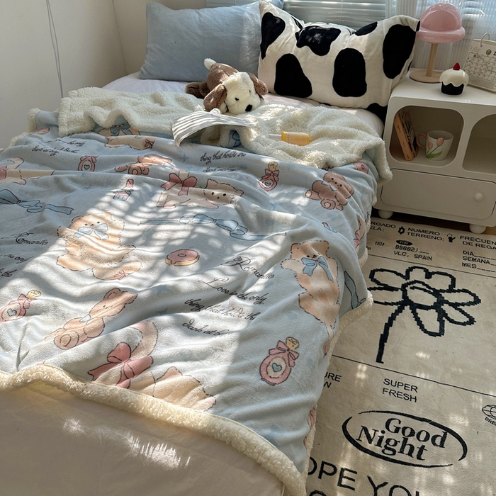 91家纺网 家纺一手货源 找家纺 萝莉家纺 2024秋冬新款多功能加厚牛奶绒羊羔绒多功能毛毯 生日礼物