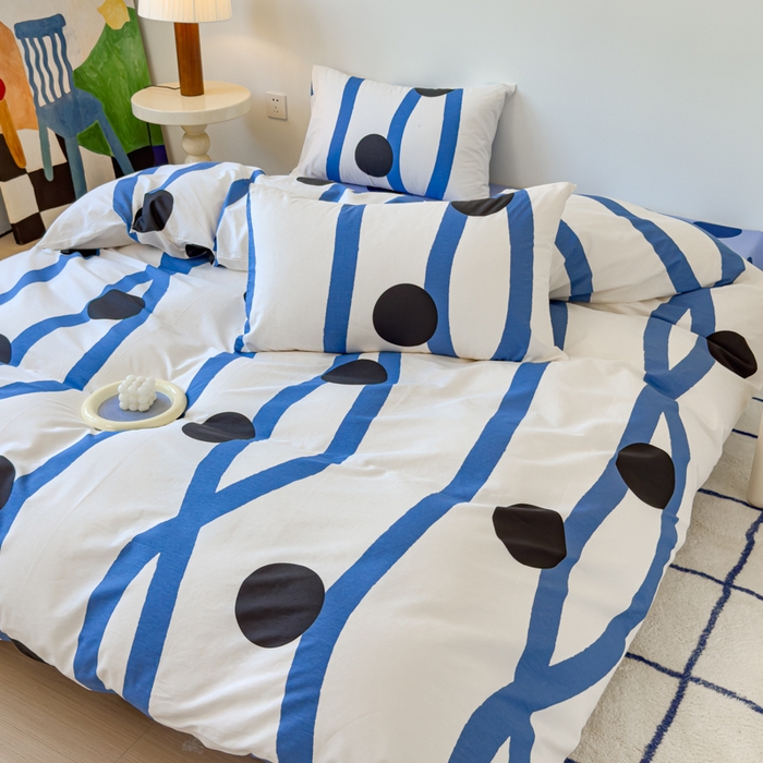 91家纺网 家纺一手货源 找家纺 感遇家纺 2024新款全棉印花四件套 普鲁士