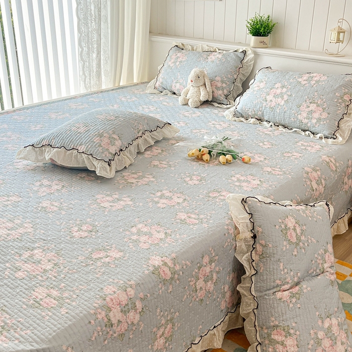 91家纺网 家纺一手货源 找家纺 暖居 2024纯棉榻榻米四件套单件农村大炕盖支持定制绗缝防滑单件纯棉床单四季通用 春歌