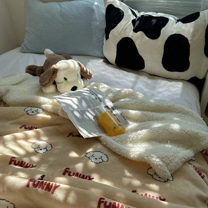 91家纺网 家纺一手货源 找家纺 萝莉家纺 2024秋冬新款多功能加厚牛奶绒羊羔绒多功能毛毯 乐趣狗