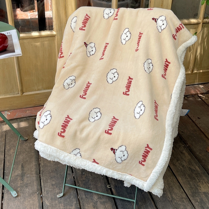 91家纺网 家纺一手货源 找家纺 萝莉家纺 2024秋冬新款多功能加厚牛奶绒羊羔绒多功能毛毯 乐趣狗