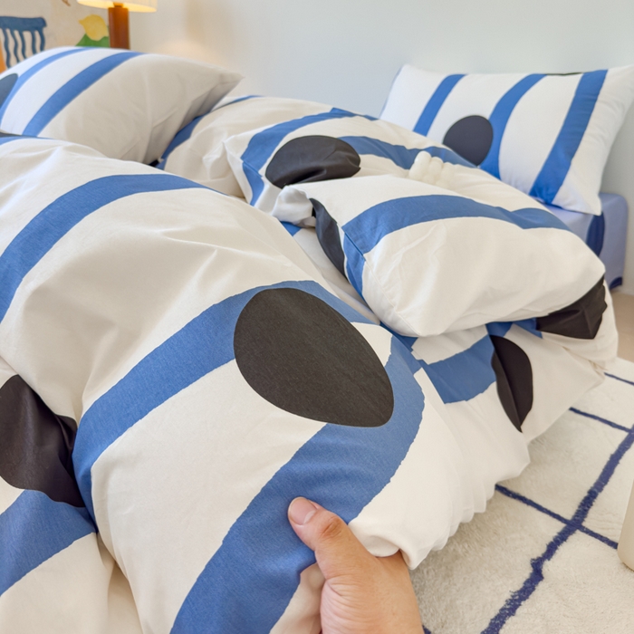 91家纺网 家纺一手货源 找家纺 感遇家纺 2024新款全棉印花四件套 普鲁士