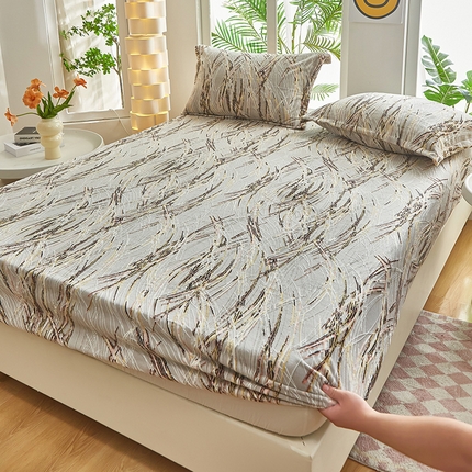 云玲时尚 2025新款纯色雕花绒牛奶绒床笠床罩床垫套 雕花绒红灰曲线