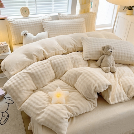 91家纺网 家纺一手货源 找家纺 （总）琪琪阁家纺 2024新款牛奶绒泡泡绒单被套