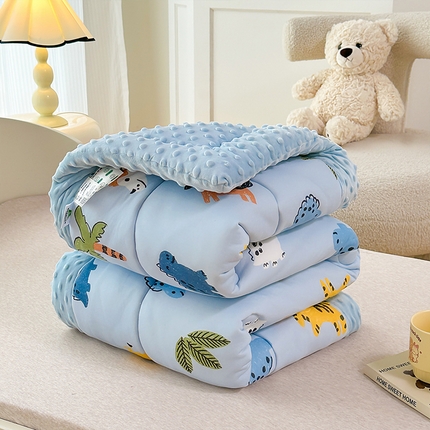 91家纺网 家纺一手货源 找家纺 益多眠2024新款儿童豆豆被春秋被大豆被绒被芯冬被加厚被芯卡通被芯针织棉被子