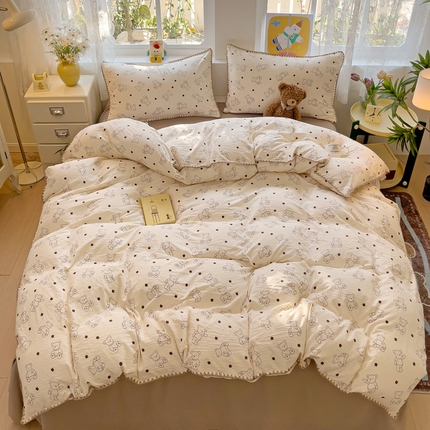 91家纺网 家纺一手货源 找家纺 （总）贝扬思家纺 2024新款贝壳绣水洗双层纱系列-8月新品（大床图）