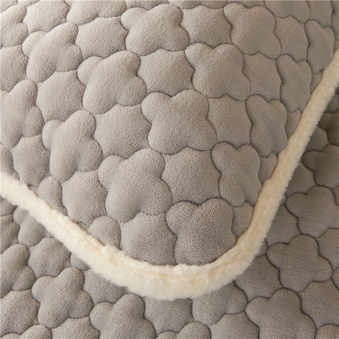 91家纺网 家纺一手货源 找家纺 喜居 2024新款A类加厚牛奶绒床褥子学生床垫子薄床垫床褥垫 暖阳灰