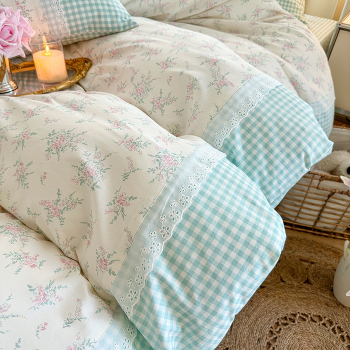 91家纺网 家纺一手货源 找家纺 安莱生活 2024新款全棉韩式小碎花系列四件套 初恋花束