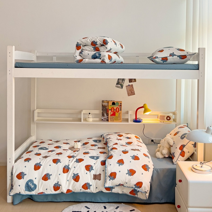 91家纺网 家纺一手货源 找家纺 贝扬思家纺 2024新款贝壳绣水洗双层纱系列-8月新品（学生三件套） 莓天开心