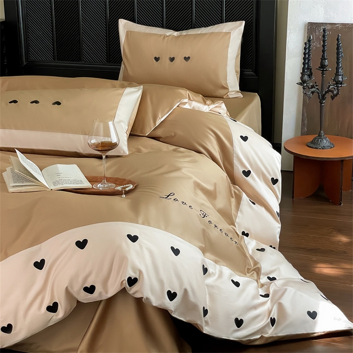 91家纺网 家纺一手货源 找家纺 西西家居 2024新款100支澳棉四件套-星语 星语-卡其