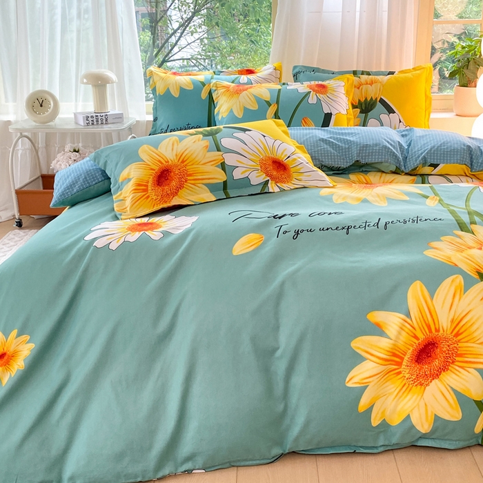 91家纺网 家纺一手货源 找家纺 2025新款植物羊绒大板磨毛活性印花四件套清香