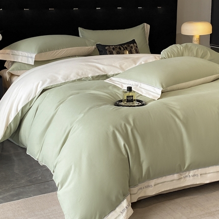 91家纺网 家纺一手货源 找家纺 （总）更细腻全棉长绒棉磨毛四件套不掉毛纯棉刺绣磨毛四件套高端礼盒装--兰町系列