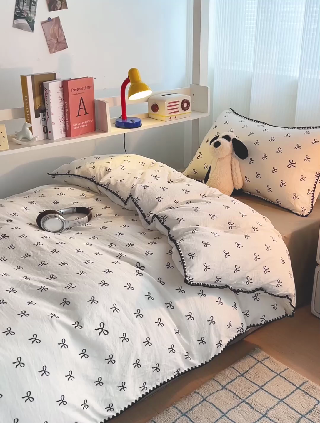 91家纺网 家纺一手货源 找家纺 贝扬思家纺 2024新款贝壳绣水洗双层纱系列-8月新品（学生三件套） 靠谱小狗