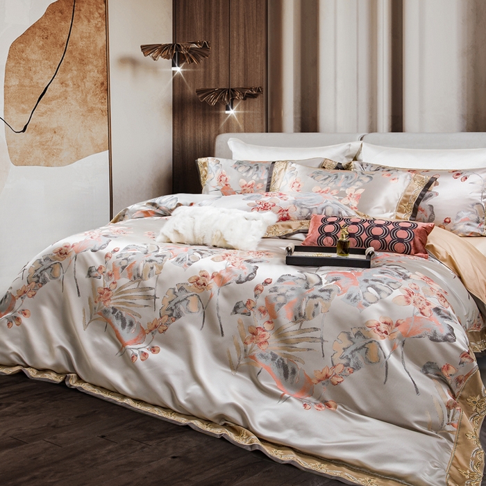 91家纺网 家纺一手货源 找家纺 （总）至爱今生 2024新款100支全棉色织提花四件套-盛世繁华