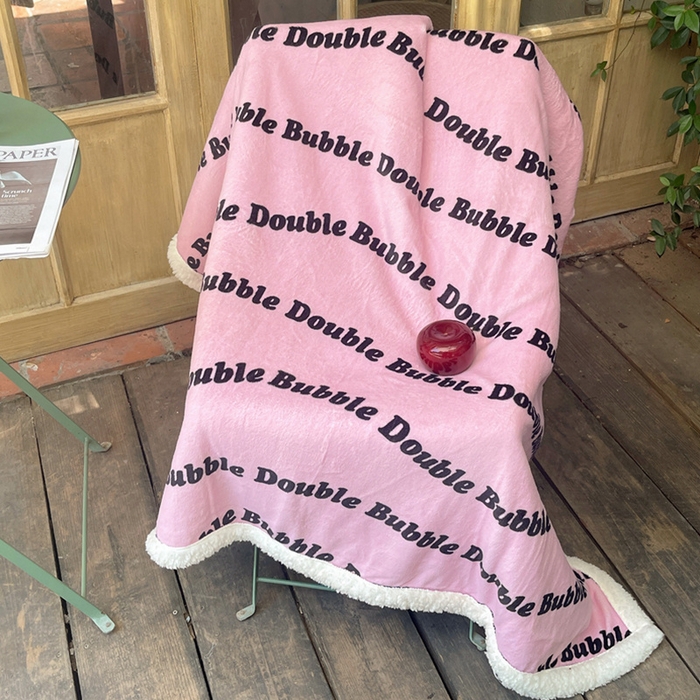 91家纺网 家纺一手货源 找家纺 萝莉家纺 2024秋冬新款多功能加厚牛奶绒羊羔绒多功能毛毯 快乐字母