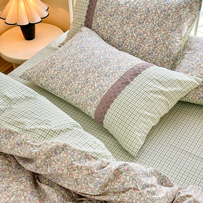 91家纺网 家纺一手货源 找家纺 安莱生活 2024新款全棉韩式小碎花系列四件套 玲珑花海