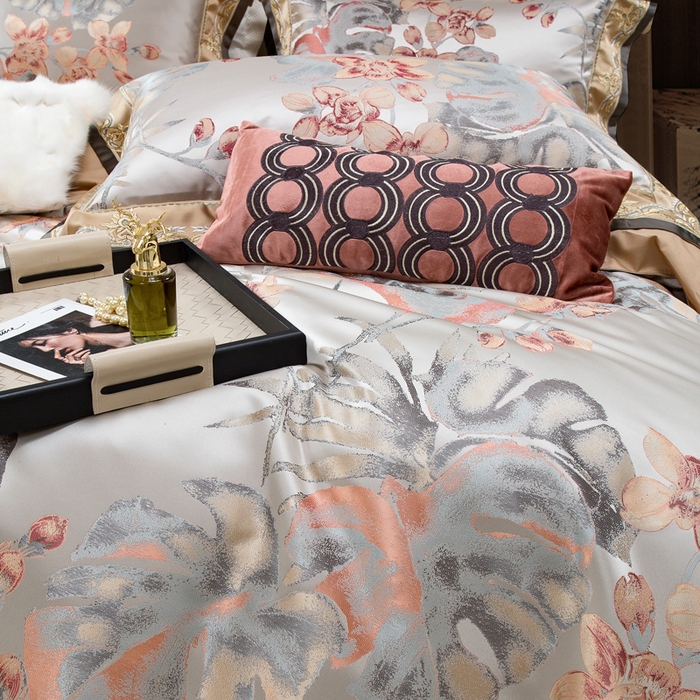 91家纺网 家纺一手货源 找家纺 （总）至爱今生 2024新款100支全棉色织提花四件套-盛世繁华