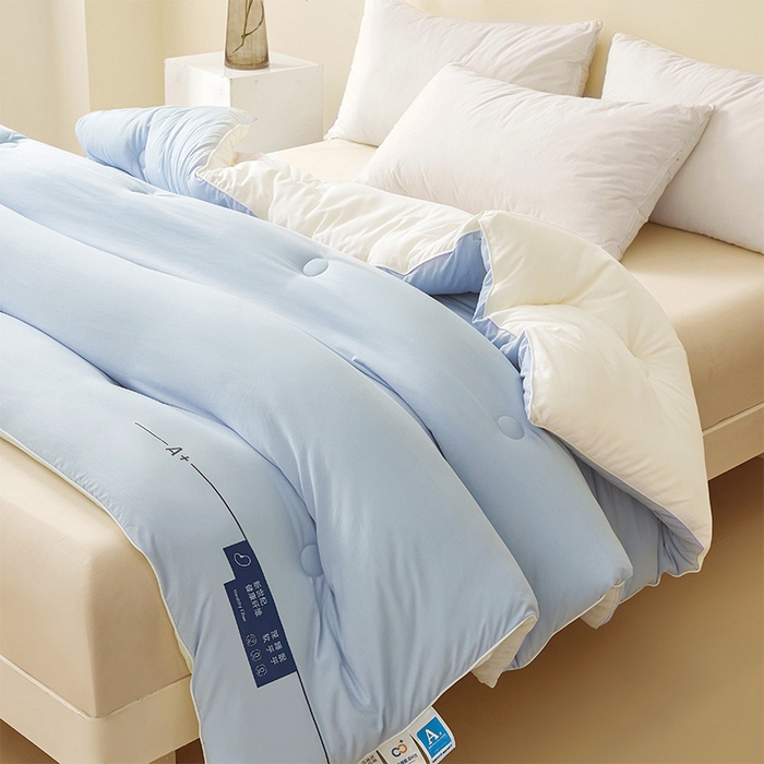 91家纺网 家纺一手货源 找家纺 荔禾家居 2024新款A类深睡眠系列大豆被子被芯 碧落蓝