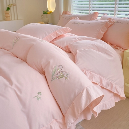 帛缔思 2024新款A类铂金棉水洗棉四件套-春日初妆 春日初妆-温柔玉