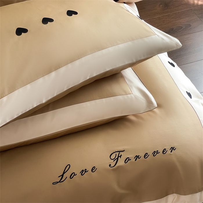 91家纺网 家纺一手货源 找家纺 西西家居 2024新款100支澳棉四件套-星语 星语-卡其