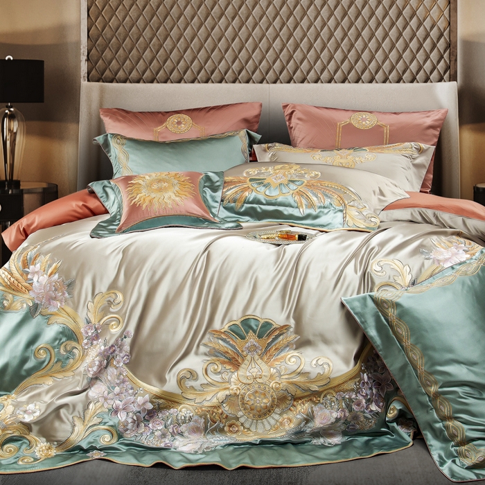 91家纺网 家纺一手货源 找家纺 （总）至爱今生 2024新款100支全棉色织提花长绒棉四件套-阿波罗之光