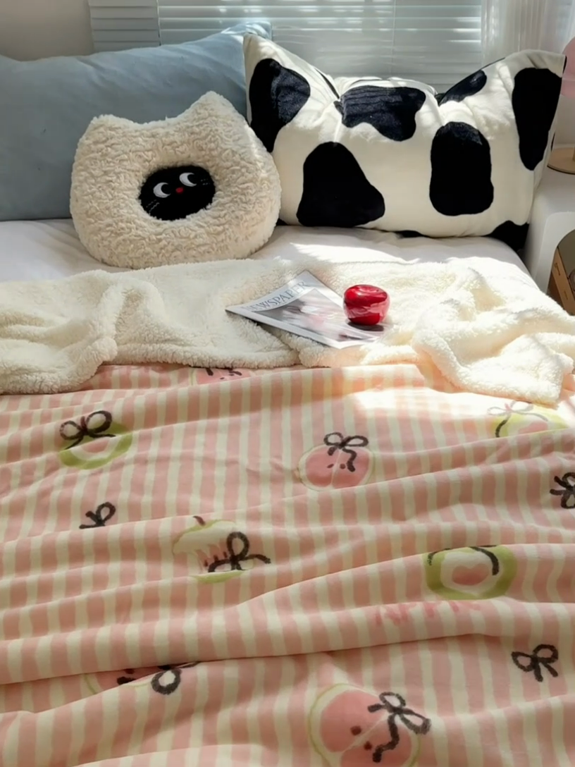 91家纺网 家纺一手货源 找家纺 萝莉家纺 2024秋冬新款多功能加厚牛奶绒羊羔绒多功能毛毯 青苹果