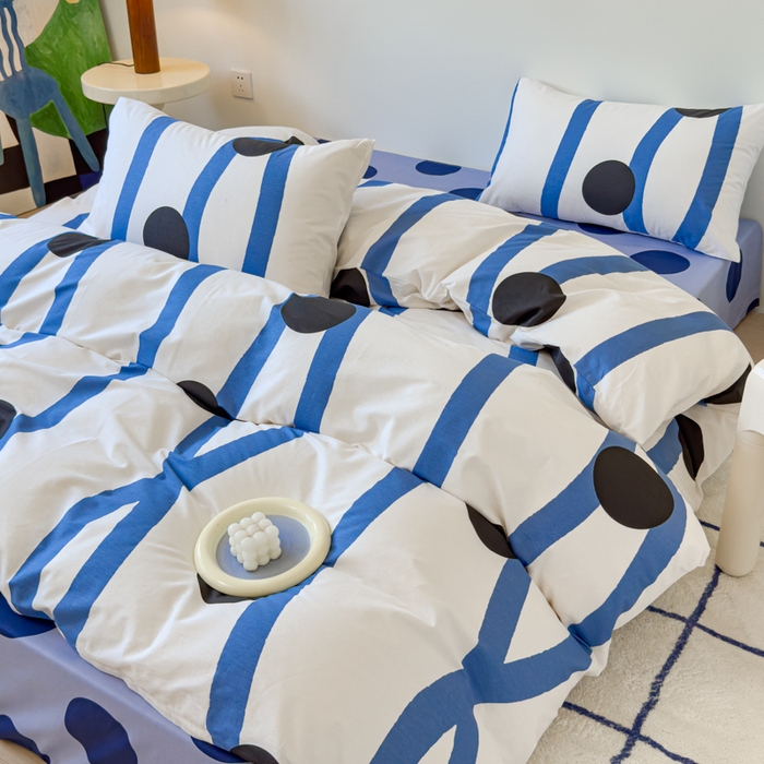 91家纺网 家纺一手货源 找家纺 感遇家纺 2024新款全棉印花四件套 普鲁士